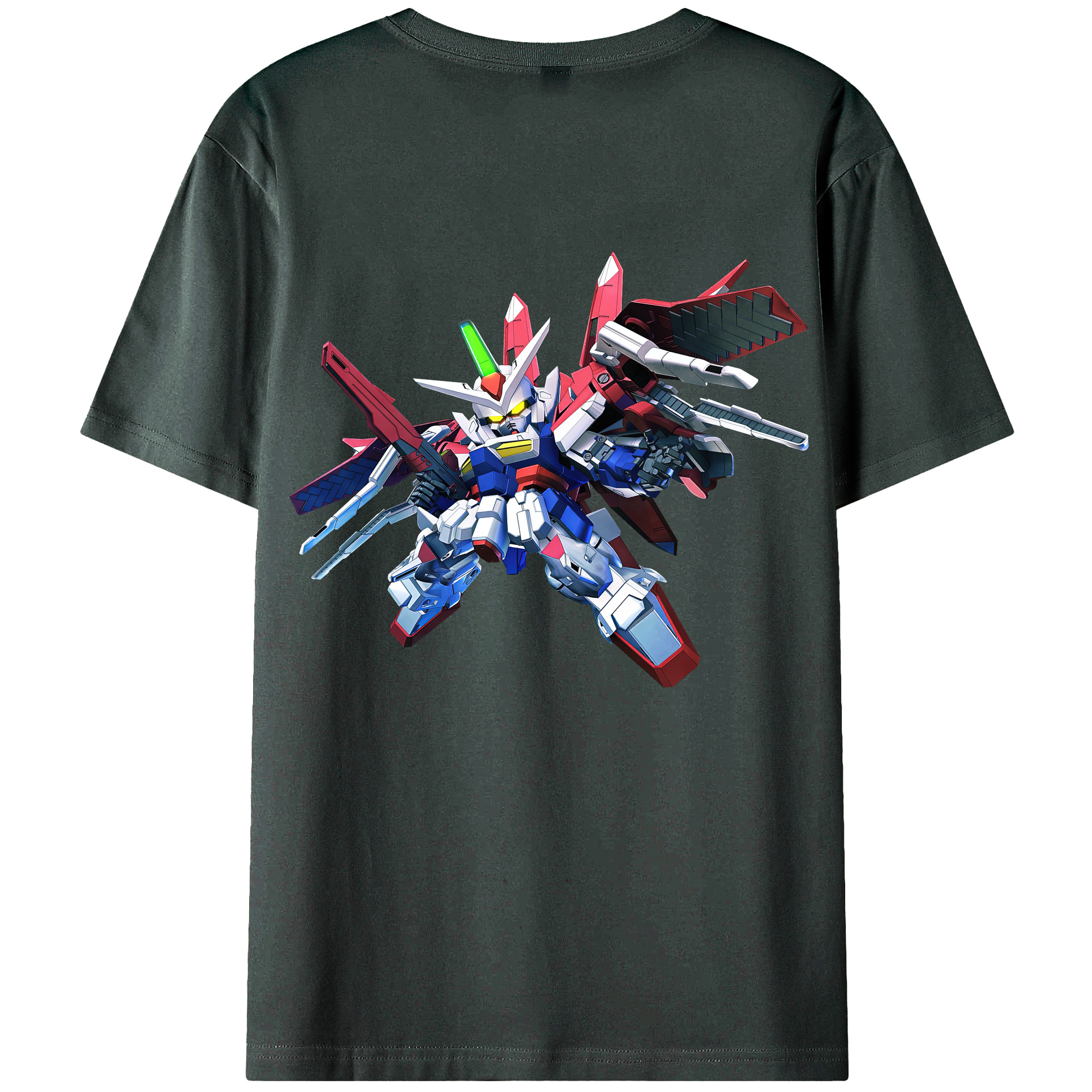 （画像用） 機動戦士ガンダム Mobile Suit Gundam 綿100％ メンズ半袖Tシャツ（バックプリント） 通気性